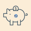 Piggy Bank Fixed Annuity Icon light orange background