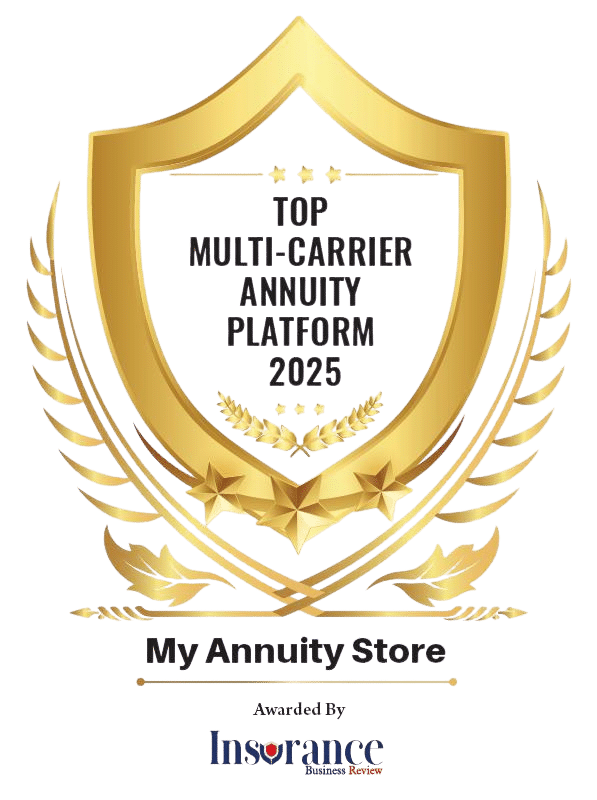 Award badge — best multi-carrier annuity platform 2025