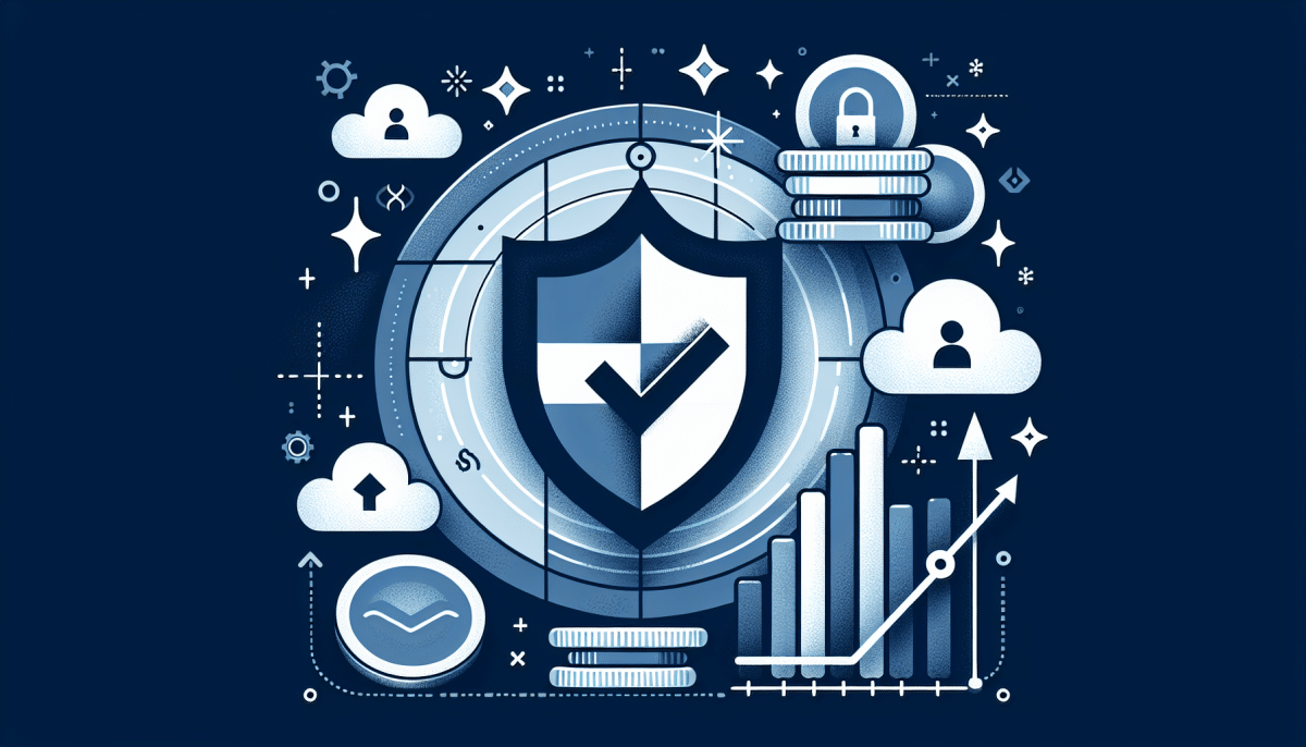 Massmutual ascend legend 7 review featured image dark blue vector illustration with shield and checkmark in center.