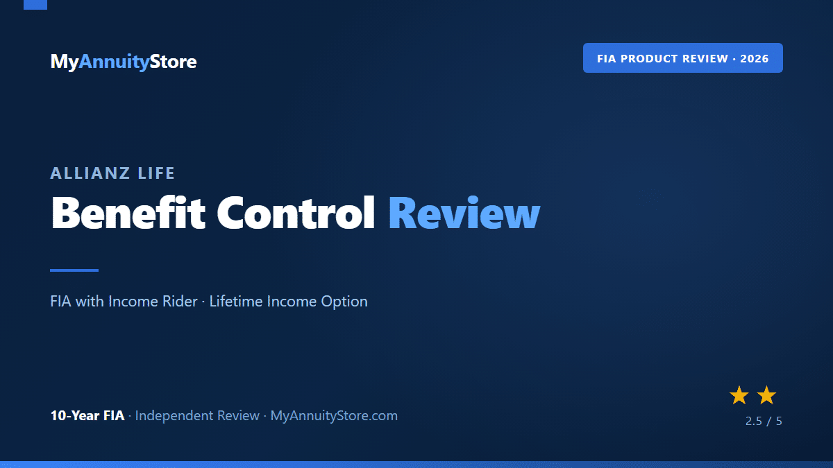 Allianz benefit control annuity review featured image with 2. 5 out of 5 star rating