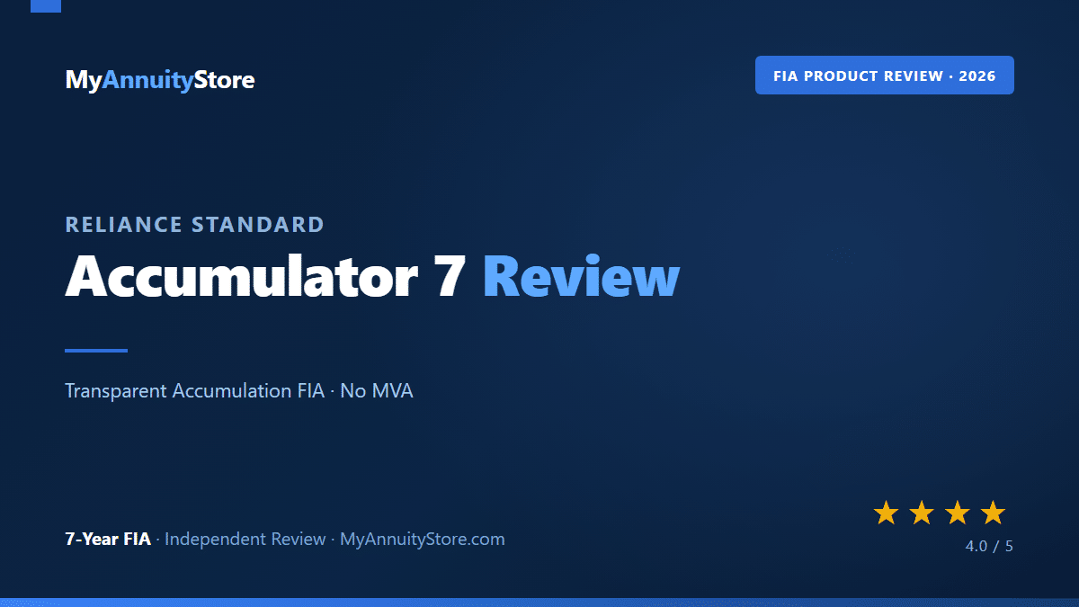 Reliance standard accumulator 7 annuity review featured image with 4 out of 5 star rating