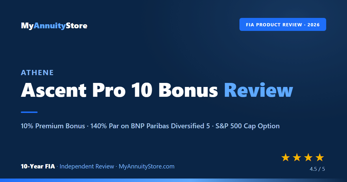 Athene ascent pro 10 bonus fixed index annuity review by myannuitystore