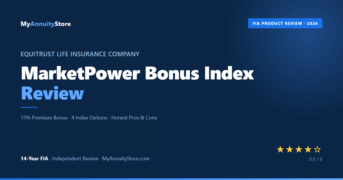 Equitrust marketpower bonus index annuity review 2026 - 14-year fia, 15% premium bonus, 3. 5 of 5 stars