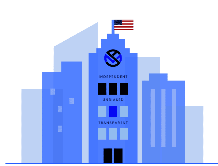 My annuity store, inc office building isometric drawing w/ american flag annuity reviews page